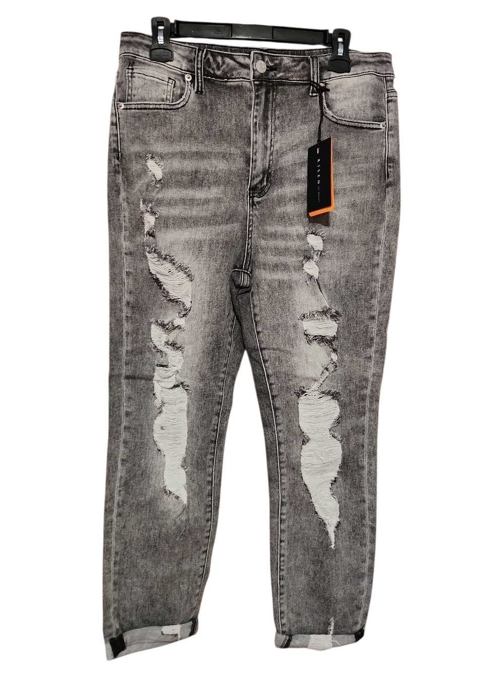 Women's Distressed Gray Ripped Jeans